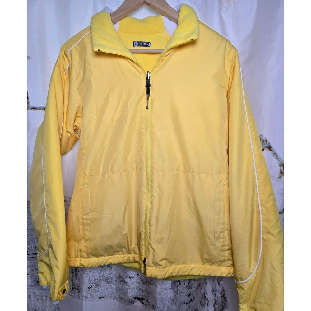 Pacific Trail Women's Reversible Fleece Lined Windbreaker Jacket Yellow Size M
